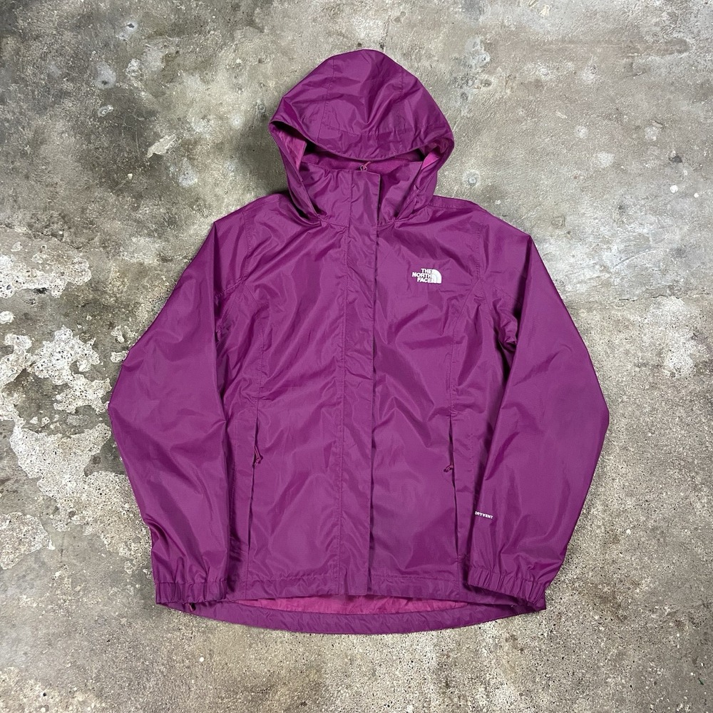 The North Face Antora Rain Jacket Size Large Purple Dryvent Hooded Fullzip Coat
